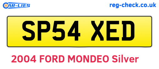 SP54XED are the vehicle registration plates.