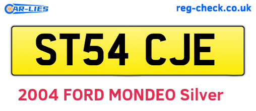 ST54CJE are the vehicle registration plates.