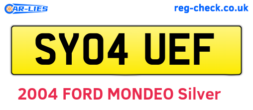 SY04UEF are the vehicle registration plates.