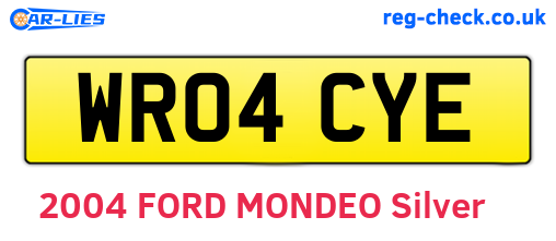 WR04CYE are the vehicle registration plates.