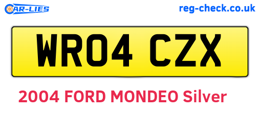 WR04CZX are the vehicle registration plates.