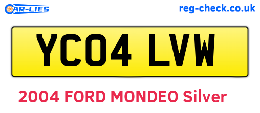 YC04LVW are the vehicle registration plates.