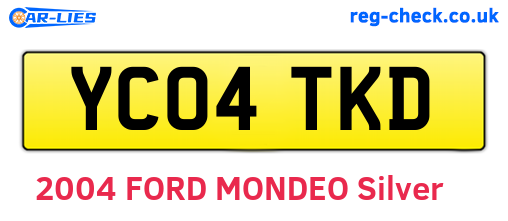 YC04TKD are the vehicle registration plates.