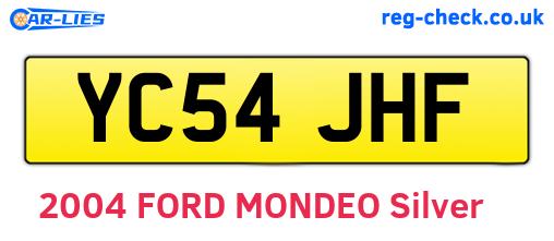YC54JHF are the vehicle registration plates.