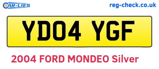 YD04YGF are the vehicle registration plates.