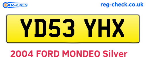 YD53YHX are the vehicle registration plates.