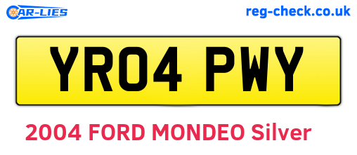 YR04PWY are the vehicle registration plates.