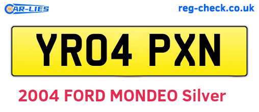 YR04PXN are the vehicle registration plates.