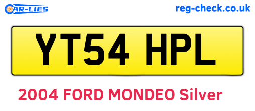YT54HPL are the vehicle registration plates.
