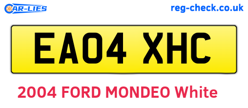 EA04XHC are the vehicle registration plates.
