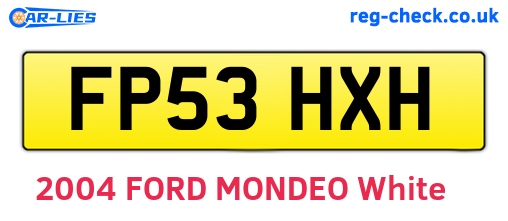 FP53HXH are the vehicle registration plates.