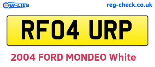 RF04URP are the vehicle registration plates.