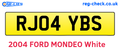 RJ04YBS are the vehicle registration plates.