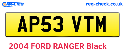 AP53VTM are the vehicle registration plates.