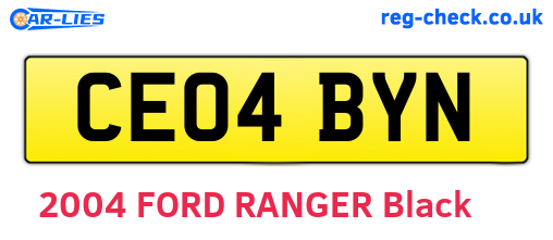 CE04BYN are the vehicle registration plates.