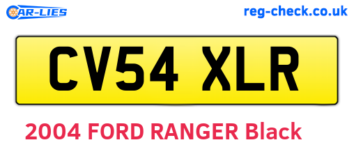 CV54XLR are the vehicle registration plates.