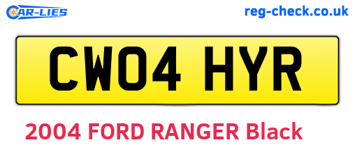 CW04HYR are the vehicle registration plates.