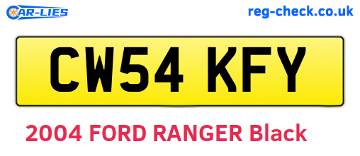 CW54KFY are the vehicle registration plates.
