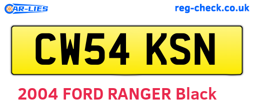 CW54KSN are the vehicle registration plates.