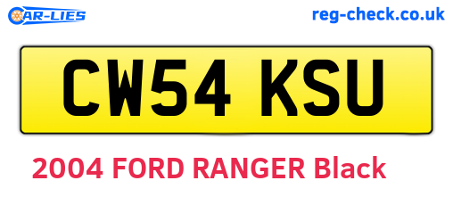 CW54KSU are the vehicle registration plates.