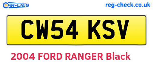 CW54KSV are the vehicle registration plates.