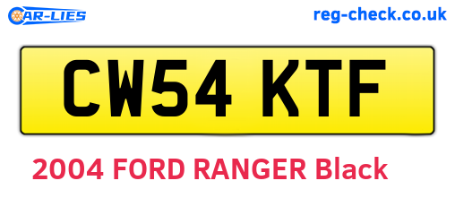 CW54KTF are the vehicle registration plates.