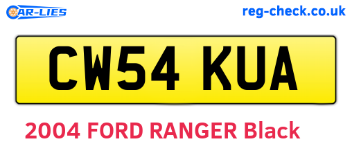 CW54KUA are the vehicle registration plates.