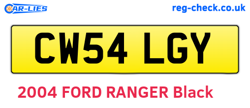CW54LGY are the vehicle registration plates.