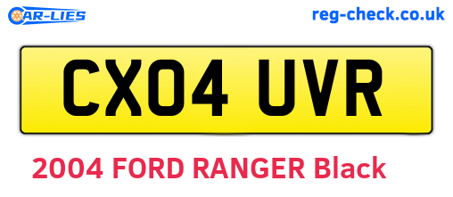 CX04UVR are the vehicle registration plates.