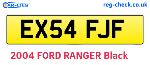 EX54FJF are the vehicle registration plates.