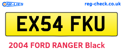 EX54FKU are the vehicle registration plates.