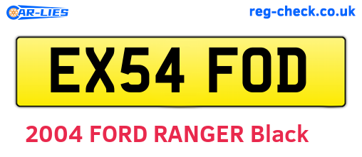 EX54FOD are the vehicle registration plates.