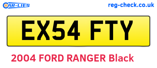EX54FTY are the vehicle registration plates.