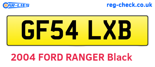GF54LXB are the vehicle registration plates.