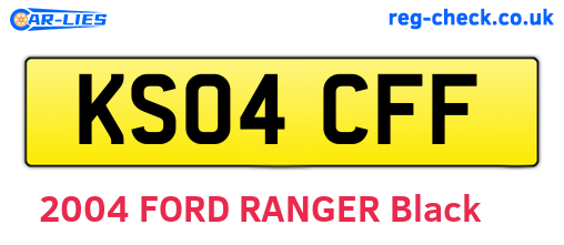 KS04CFF are the vehicle registration plates.