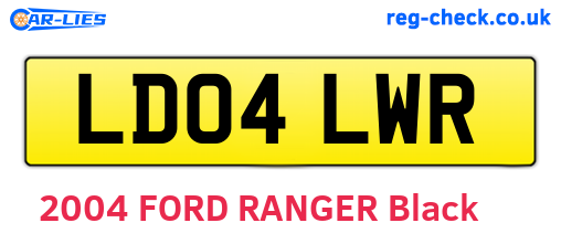 LD04LWR are the vehicle registration plates.