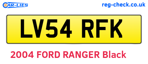 LV54RFK are the vehicle registration plates.