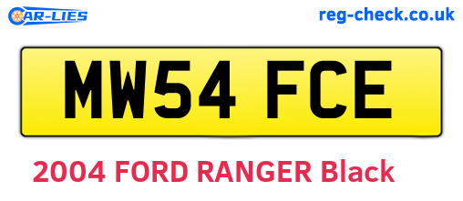 MW54FCE are the vehicle registration plates.