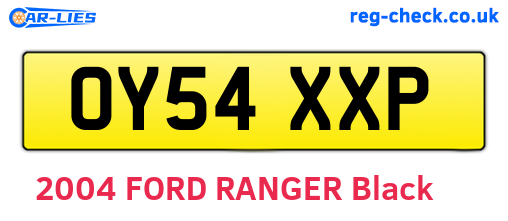OY54XXP are the vehicle registration plates.