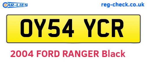 OY54YCR are the vehicle registration plates.