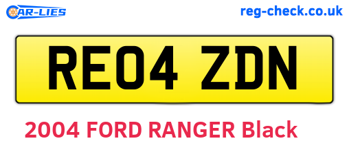 RE04ZDN are the vehicle registration plates.
