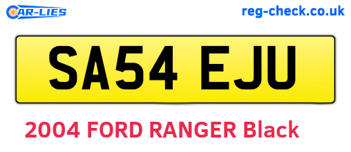 SA54EJU are the vehicle registration plates.