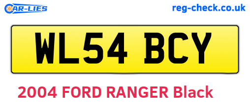 WL54BCY are the vehicle registration plates.
