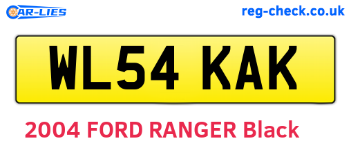 WL54KAK are the vehicle registration plates.