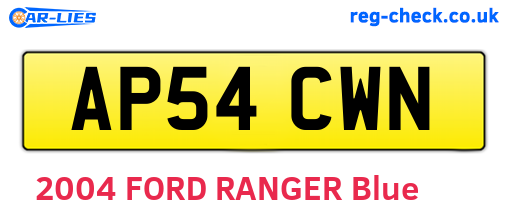 AP54CWN are the vehicle registration plates.