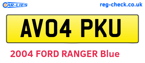 AV04PKU are the vehicle registration plates.
