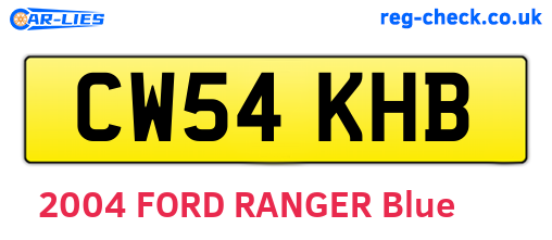 CW54KHB are the vehicle registration plates.
