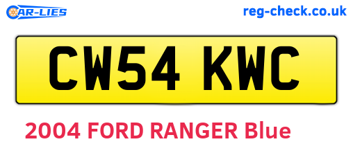 CW54KWC are the vehicle registration plates.
