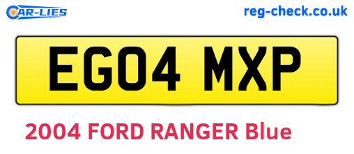 EG04MXP are the vehicle registration plates.