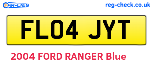 FL04JYT are the vehicle registration plates.